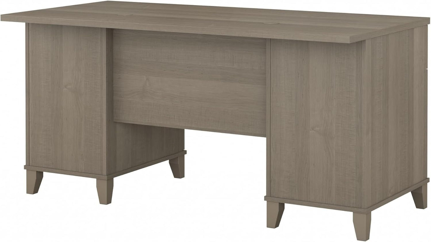 Durable 60W Office Desk with Drawers in Gray-4