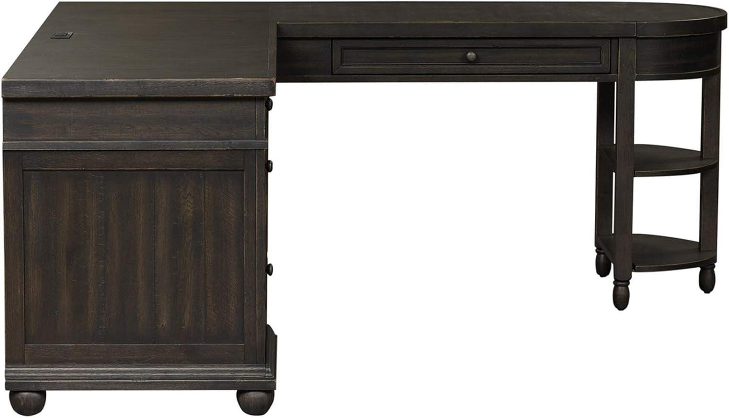 Contemporary L Shaped Desk USB Charging Drawer-4