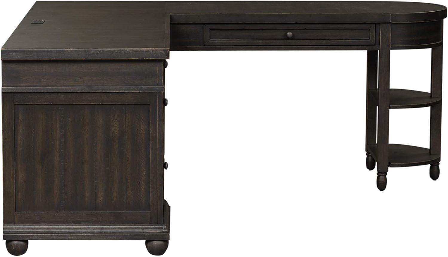 Contemporary L Shaped Desk USB Charging Drawer-4