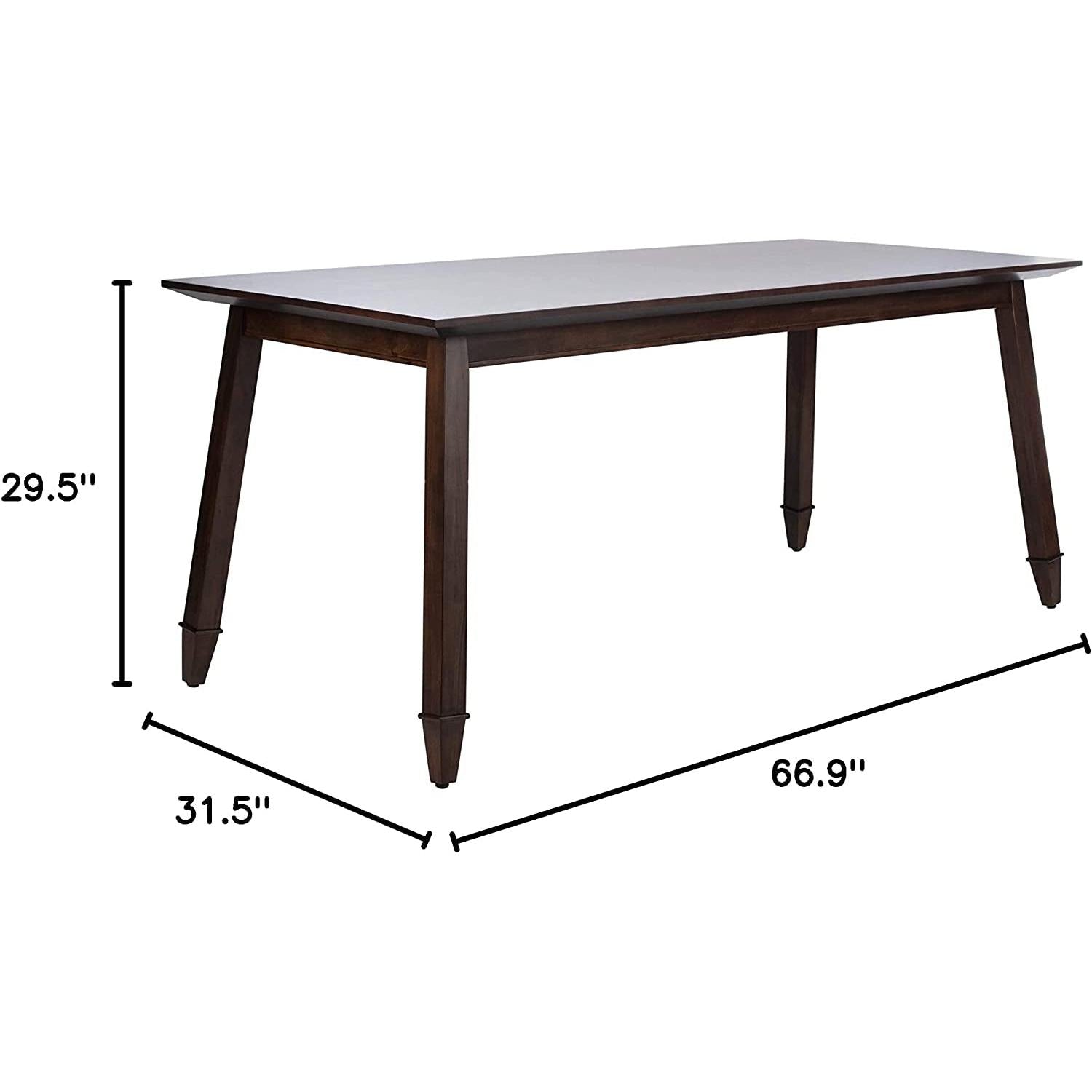 Brayson Walnut Rectangular Dining Table 67 Inch Wide-1
