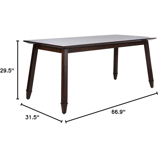 Brayson Walnut Rectangular Dining Table 67 Inch Wide-1