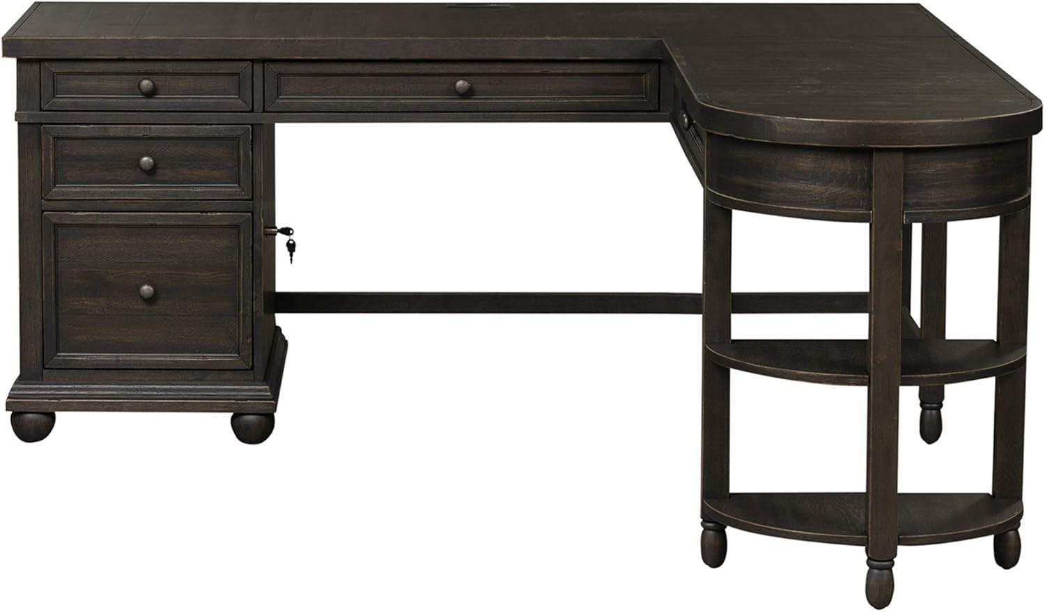 Contemporary L Shaped Desk USB Charging Drawer-2