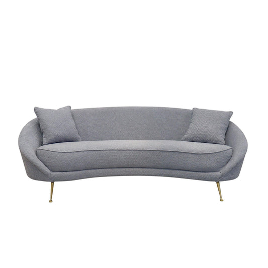 Canvello Textured Fabric Curved Sofa, Grey-1