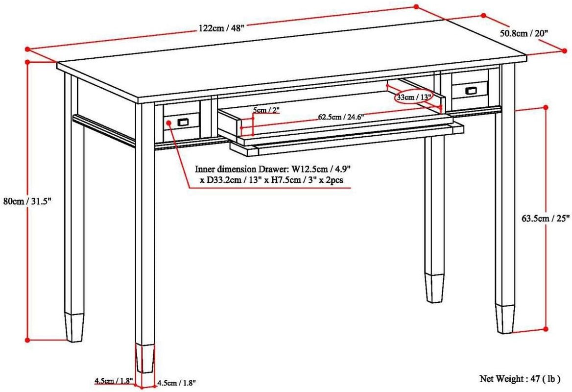 Transitional Solid Wood Writing Desk with Key Features-1